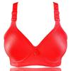Sutiã push-up fino de algodão brilhante escovado, tamanho grande, sem anel de aço, sem costura, roupa íntima feminina