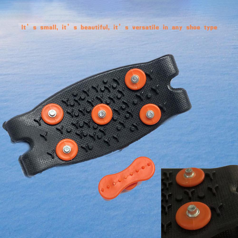 5-Stud Climbing Crampons Anti Slip Alloy Steel Spikes High-Tension TPE Snow Ice Claw Shoe Cover for Hiking Mountaineering Unisex