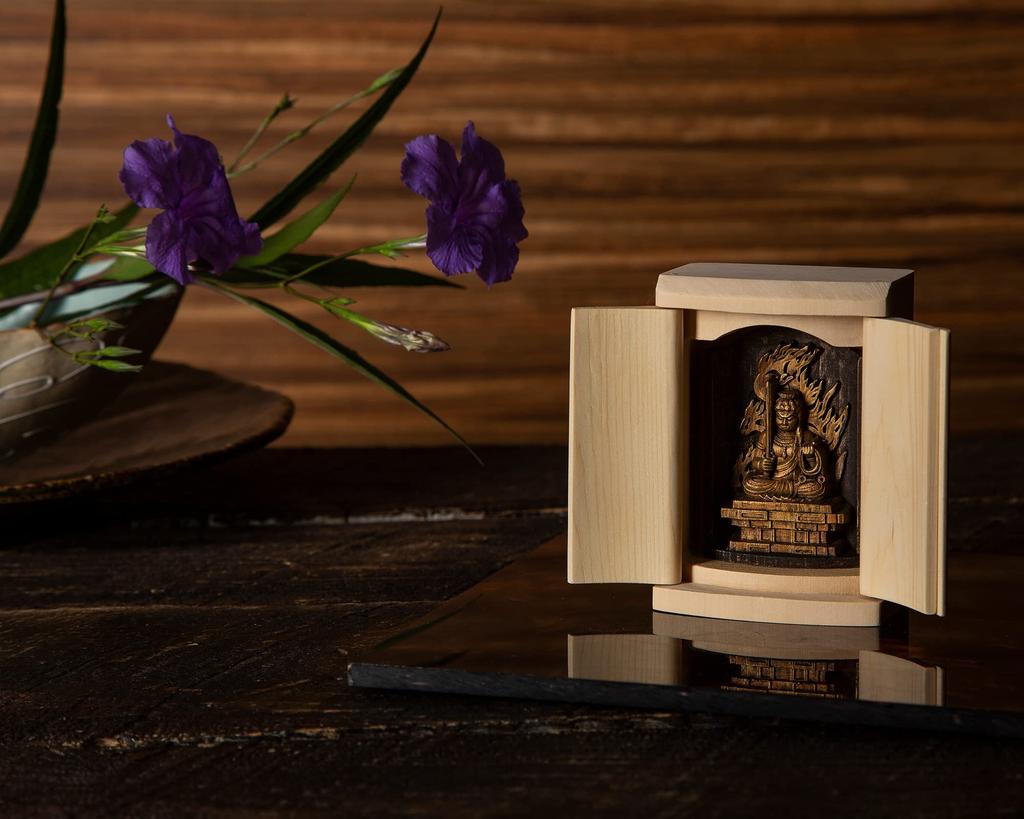 Zeku Acala Buddha statue in a shrine Koyasan Kongo Temple prayer Zodiac talisman for those born in the year of the Rooster (gold finish) - Sammai-in -