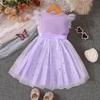 Girls' Fashionable Star-Print Dress: Sweet Summer Tulle Princess Dress for Kids