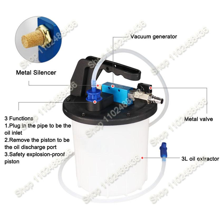 Brake Fluid Bleeder Brake Fluid Replacement Tool 3L Large Capacity Corrosion-Resistant Brake Oil Replacement Kit for Most Cars