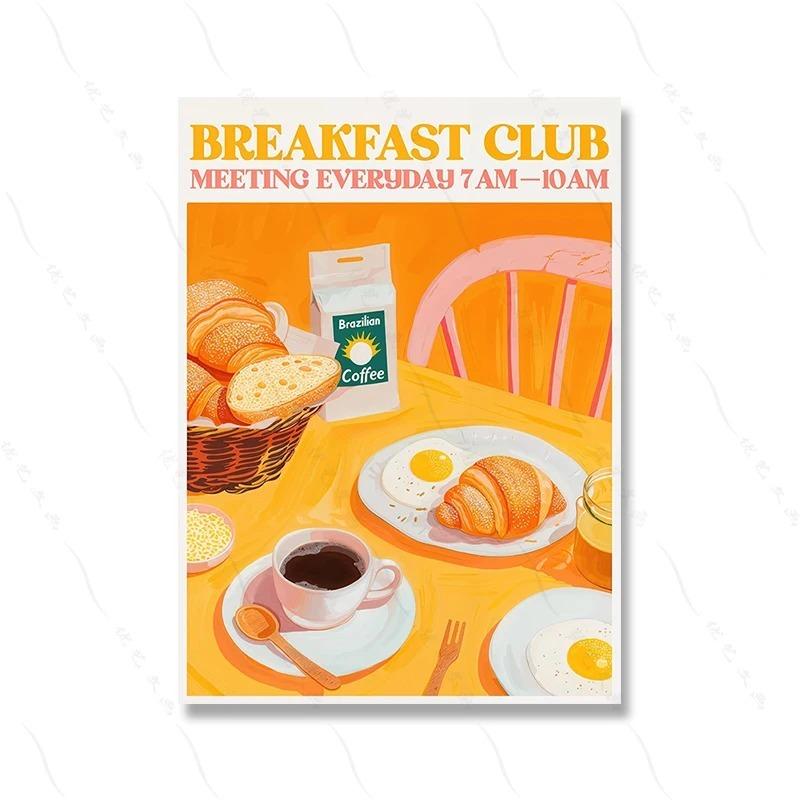 Frukostklubben Kök Bilder Färg Mat Konst Affisch Pizza Pepperoni Spaghetti Bolognese Väggtryck För Café Heminredning