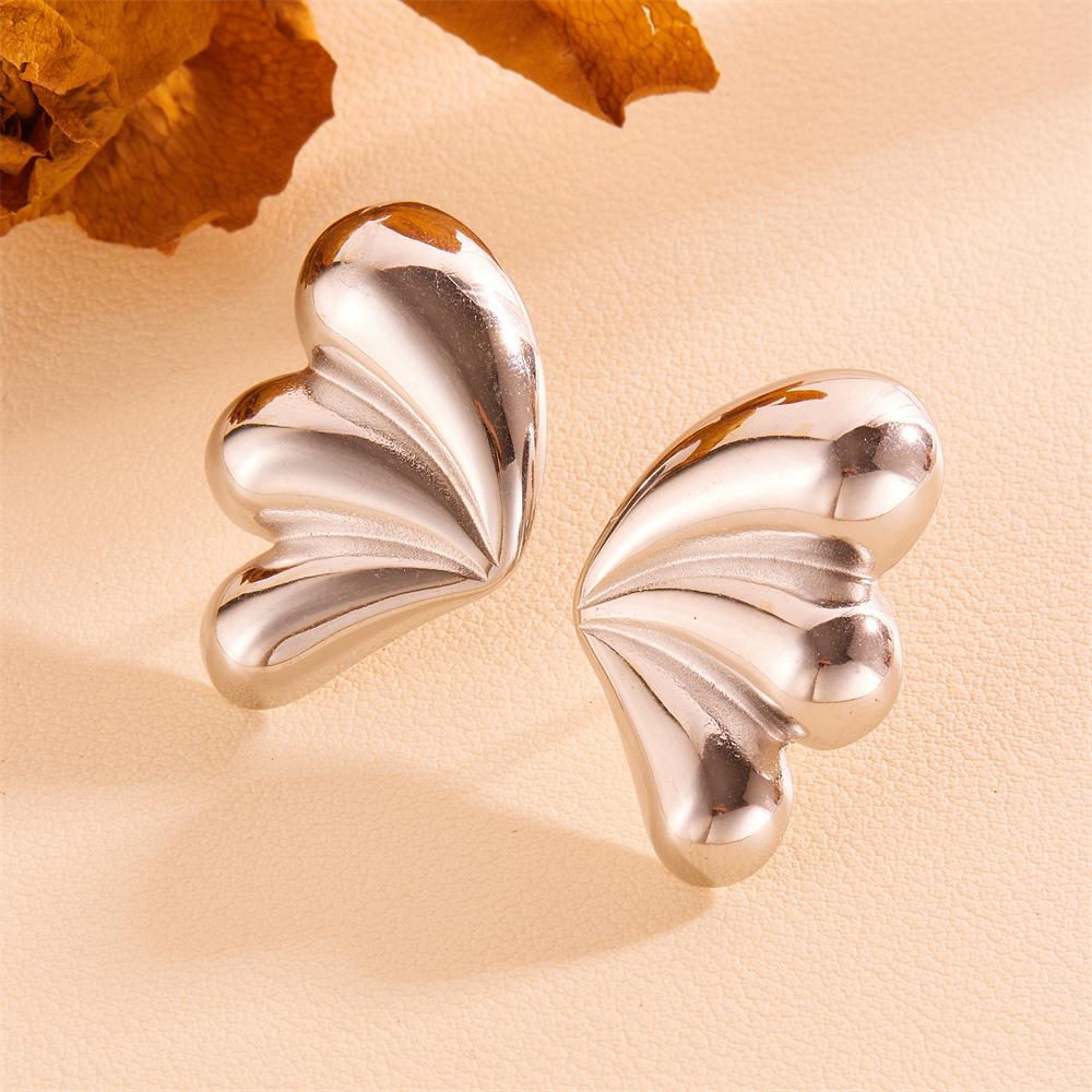 18K Gold Plated Stainless Steel Water Drop Wing Earrings