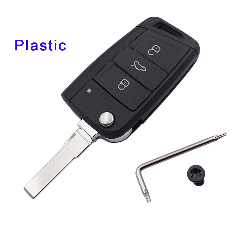 Cocolockey 3 Tasten Klappschlüssel Gehäuse Für Skoda Octavia A7 Für Vw Golf 7 Mk7 Für Seat Leon Passat Beetle Polo Bora