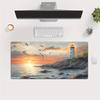 Lighthouse By The Ocean Sunset Desk Pad Non-Slip Rubber Mouse Pad Office Desk Decorating Carpet Mouse Pads Playmat Pc Accessory