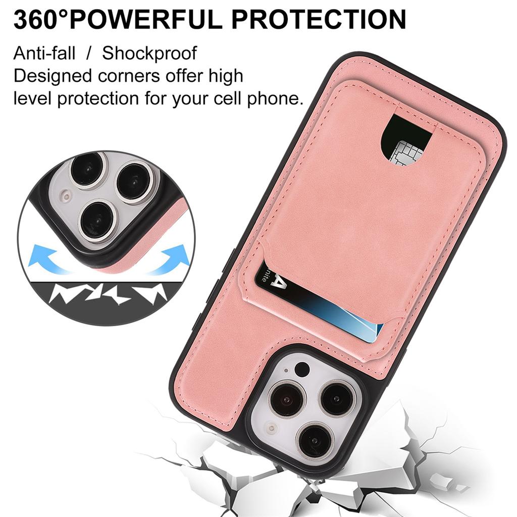 Magnetic Leather Phone Case with Card Holder for iPhone 12 - 17 Series Multi - Functional Stand Shockproof Protective Cover