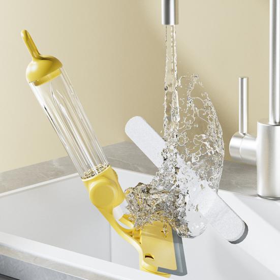 Glass Scraper Ergonomic Handle 3-in-1 Window Cleaning Tool with Spray