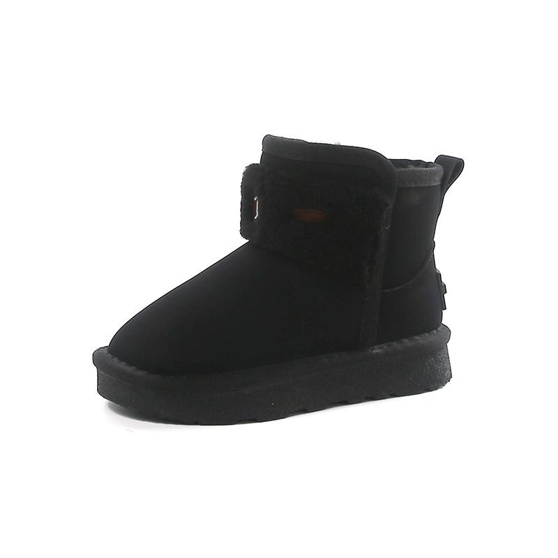 Fleece Warm Children's Snow Cotton 2025 Winter Explosion Baby Girl Solid Color Short Boots Fashionable Boys Retro Boots