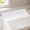 Scissor-Adjustable Sink Water Barrier for Single or Double Bowls with Ribbed Panel, Flexible Form and Return Flows Slope