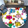 Mr. Men and Little Miss,Round Area Rug,Carpet Rug for Living Room Bedroom Sofa Playroom Decor,Non-slip Floor Mat