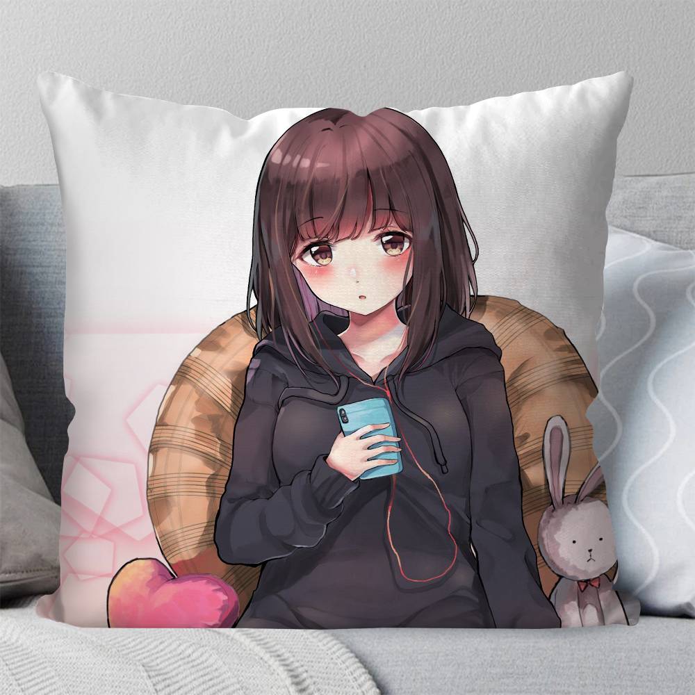 Nanase Kurumi Anime Kissenbezug Mode Quadratischer Kissenbezug Schlafzimmer Sofa Raum Ins Dekoration Freizeit