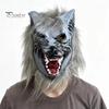 Realistic Latex Headgear Halloween Werewolf Full Head Mask, Wolf Cosplay with Durable Party Mask Fur, Haunted House Prop, Adjustable Adult Costume