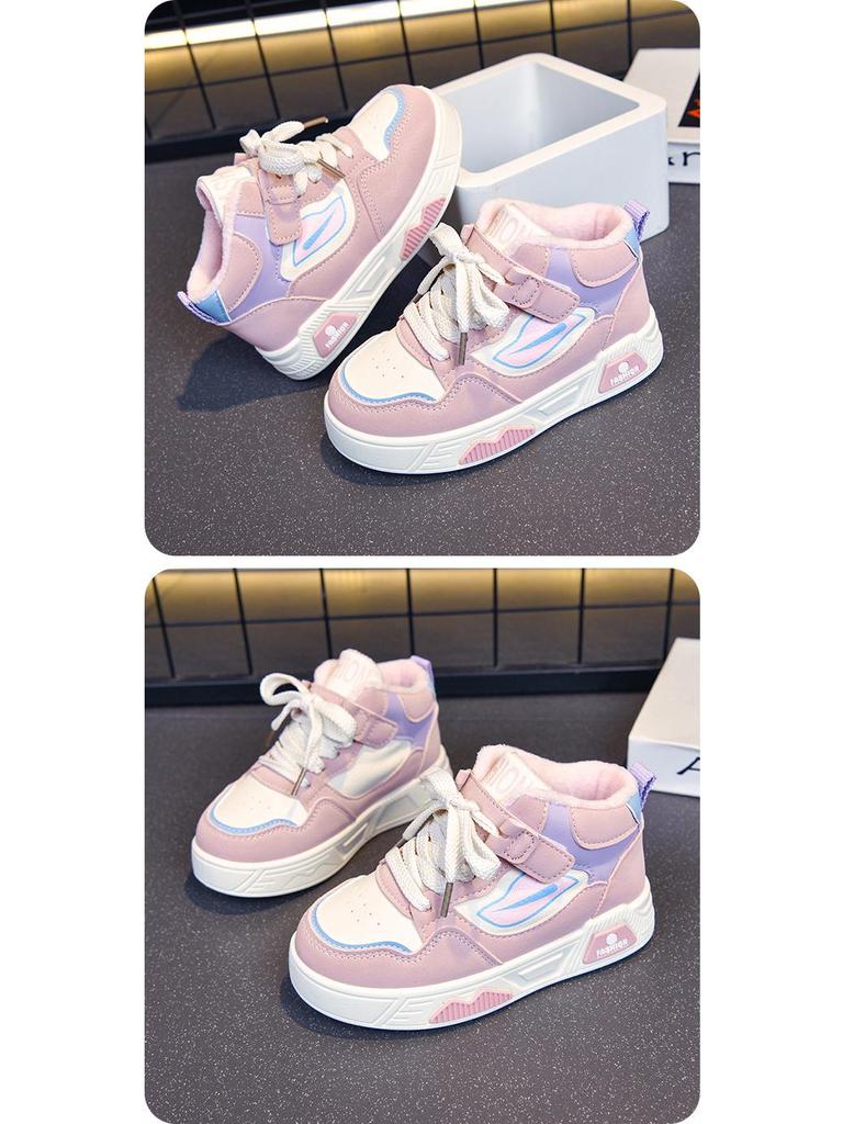 2025 Unisex Kids' Korean-Style Winter Skate Shoes | Toddler Warm Two-Layer Thick Soles | Casual Children's Fashion