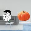 Silent Hanging Cat Clock with Pumpkin Pillow Quiet Movement for Living Room Farmhouse Home Dining