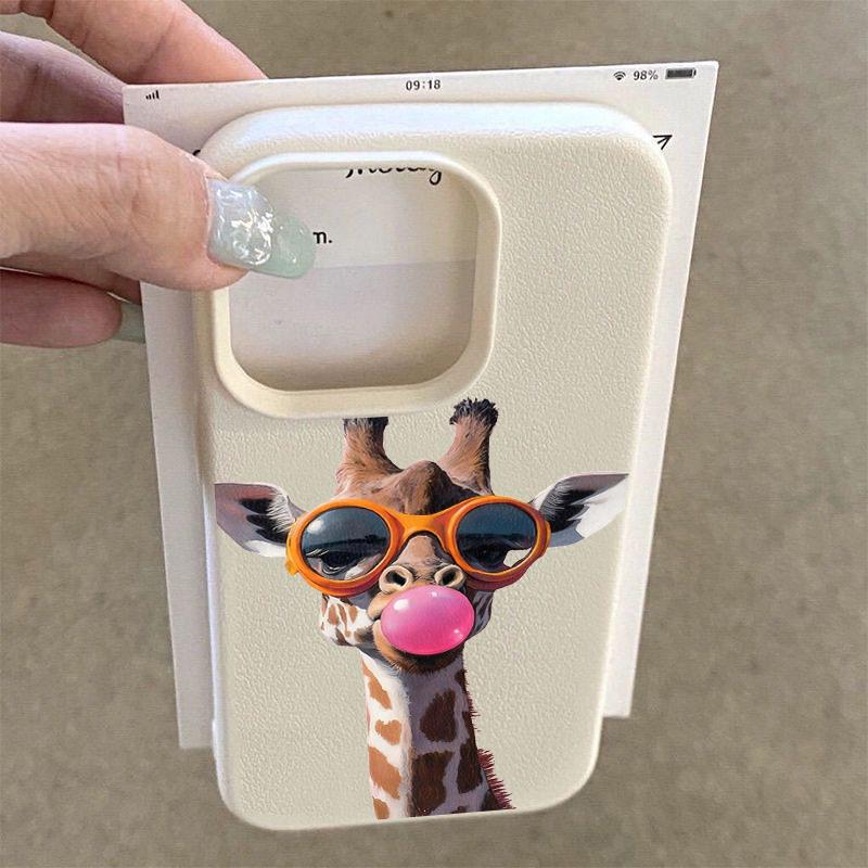 Fashion Funny Giraffe Pattern Phone Case For IPhone 17 Pro Max 16 15 14 13 12 11 Pro Case 14 Plus 16E 17 Air Silicone Soft Cover