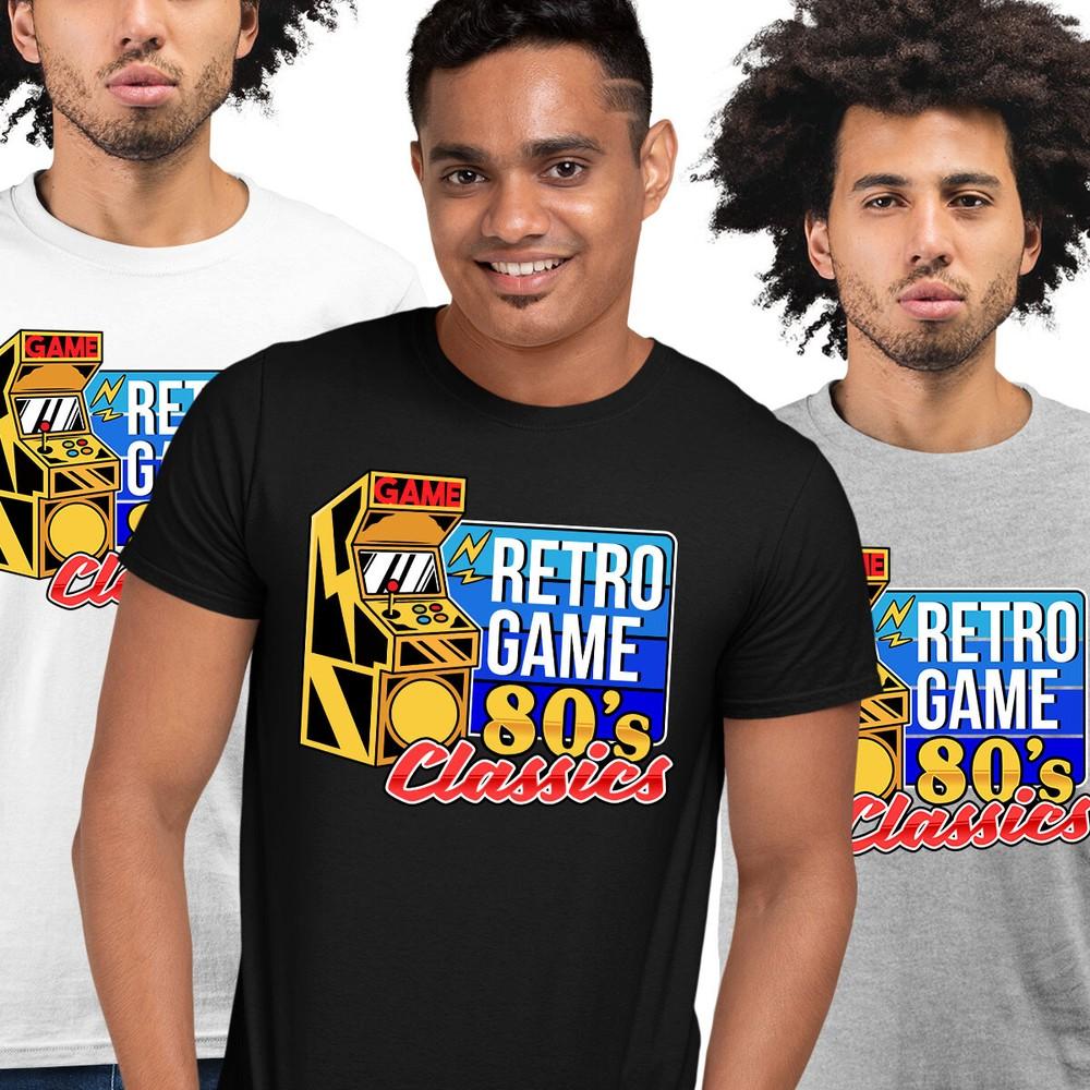 Game Classics Retro Game Tshirt 80s Collection Funny Gift Tee Top Xmas L
