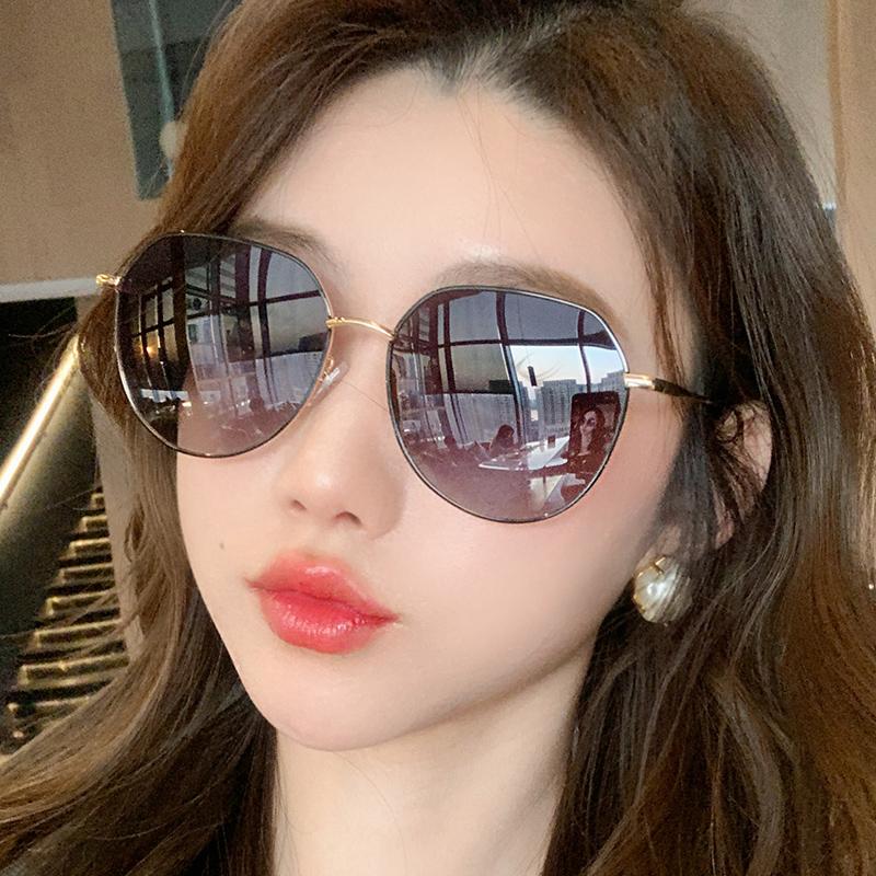 Sunglasses, Women'S High-End Anti-Ultraviolet Sunglasses For Driving, Big Face, Thin And Myopia