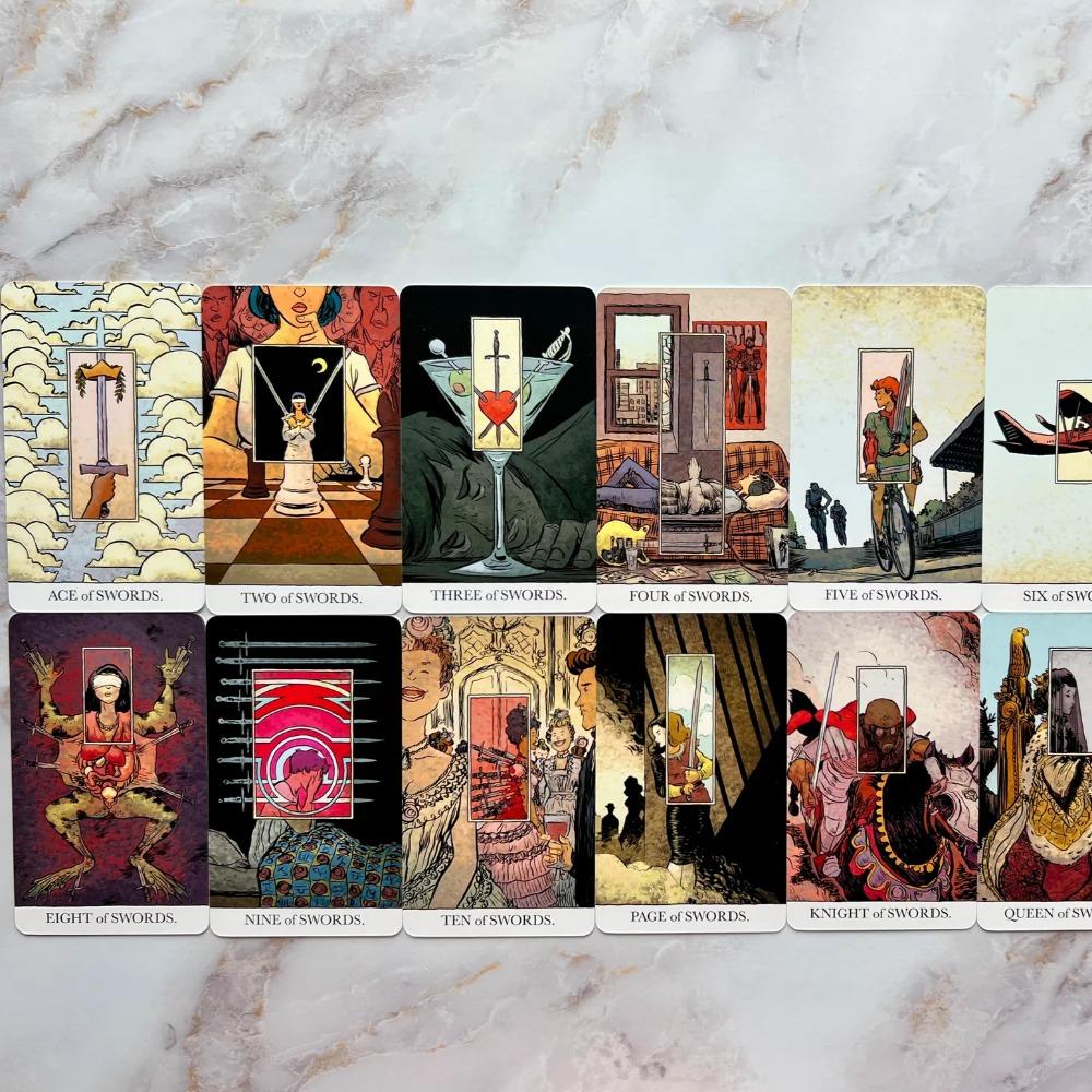 12*7cm Odhalený Tarot 80 ks Tarotových karet (se 2 speciálními kartami) V pevné krabičce potištěné 350GSM dvojitě raženým kartonem