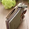 Cute Fox Embroidery Short Wallet with Zipper Mini Faux Leather Purse for Coins Cards and Daily Use for Women