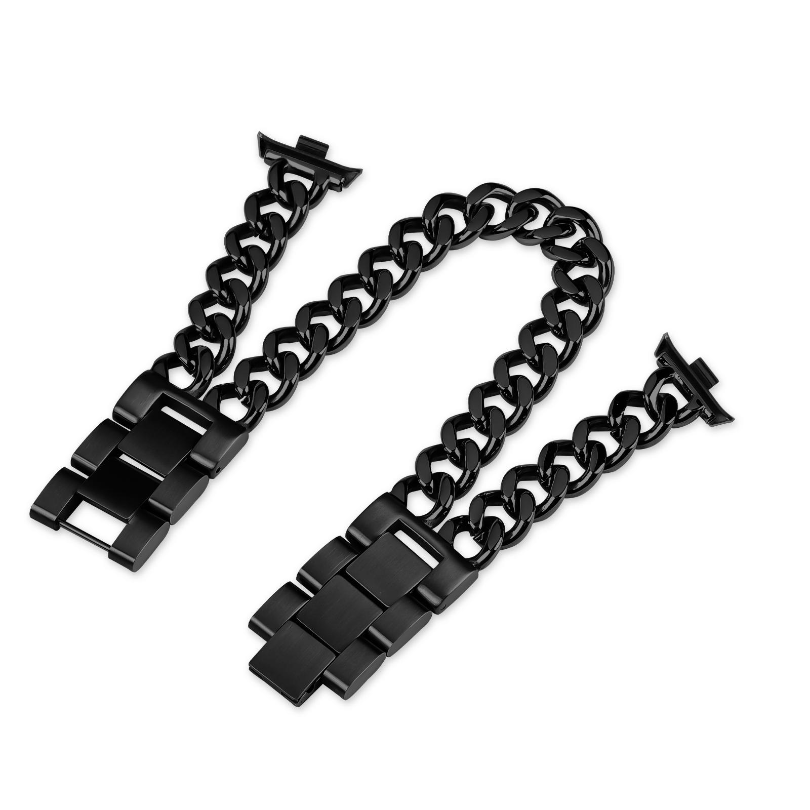 

For Xiaomi Smart Band 8 Pro Double-Circle Band Stainless Steel Watch Strap Black