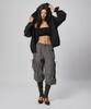 Beodeonteu Check String Cargo Elastic Pants [Brown]