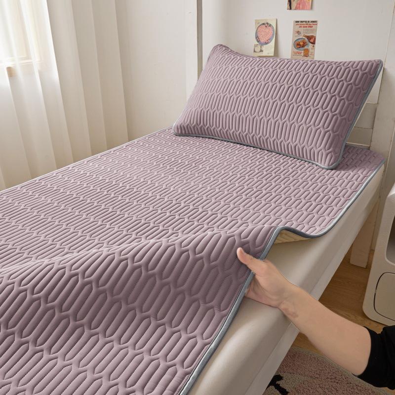 Thickened Ice Silk Cool Bed Sheet & Latex Mattress Topper for Summer