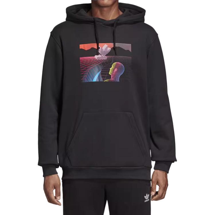 adidas Originals D Hoodie Soft Comfortable Long Sleeve American Sweatshirt Men Hoodies Black DV2038