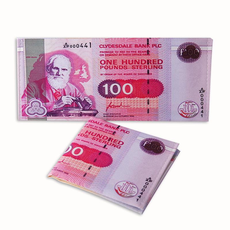 Men's Creative Wallet: Currency Print Canvas Card Holder, Customizable Designs Available