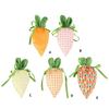 6Pcs Easter Carrot Shape Fabric Candy Bag Drawstring Gift Bag Candy Cookie Chocolate Holder Bag for Easter Birthday