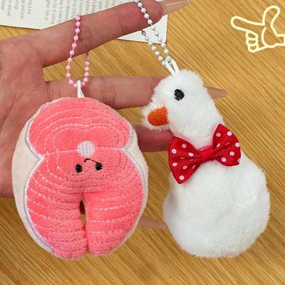 1/2 Stück Thunfischblock Gans Tier Plüsch Schlüsselanhänger Kawaii Puppe Anhänger Cartoon Tier Schlüsselanhänger Anhänger Rucksackanhänger Ornament