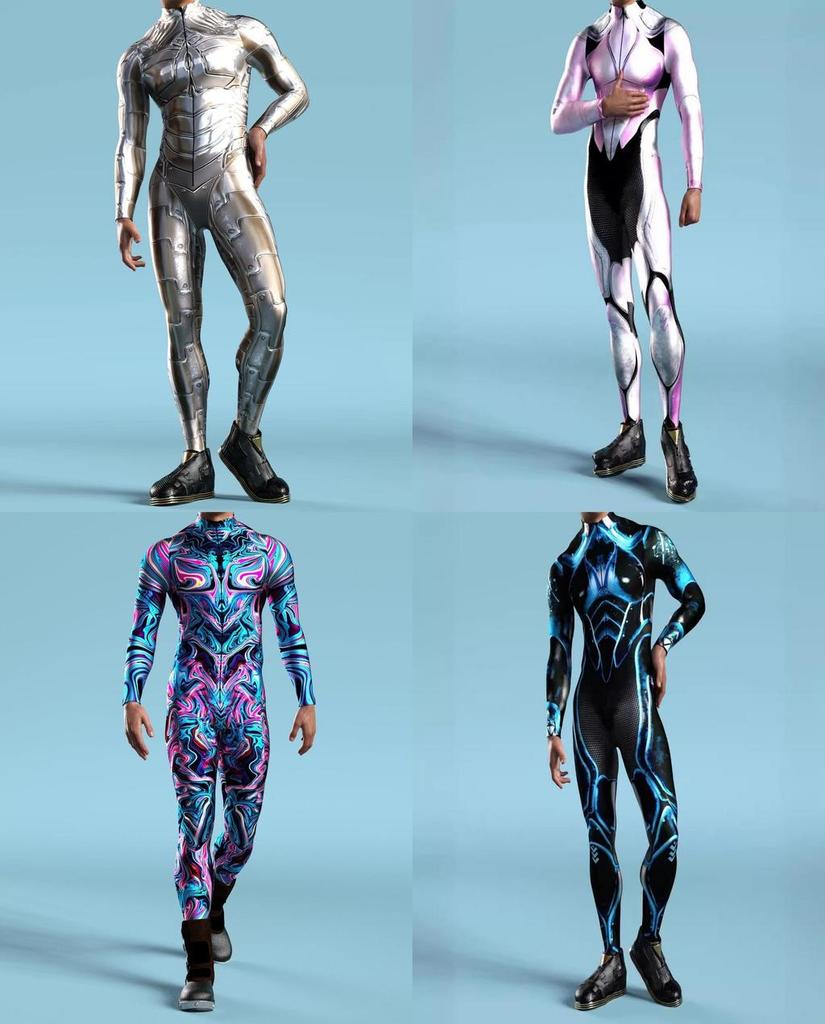 Halloween Cosplay Jumpsuit With 3d Digital Print For Adult Costume Event