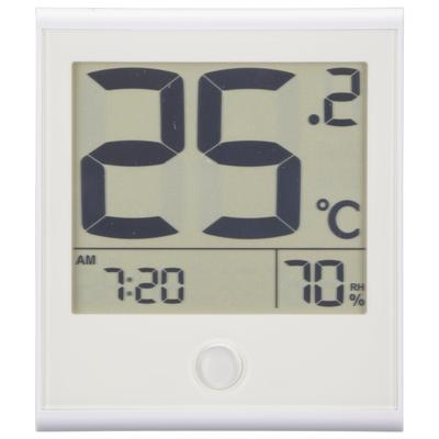 OHM Elektrisches Thermometer mit Großer Großer Komfortabler OHM-Anzeige, Leicht Ablesbare Temperatur, Bildschirm, Tisch-/Wanduhr, Kalender, Uhrzeit,
