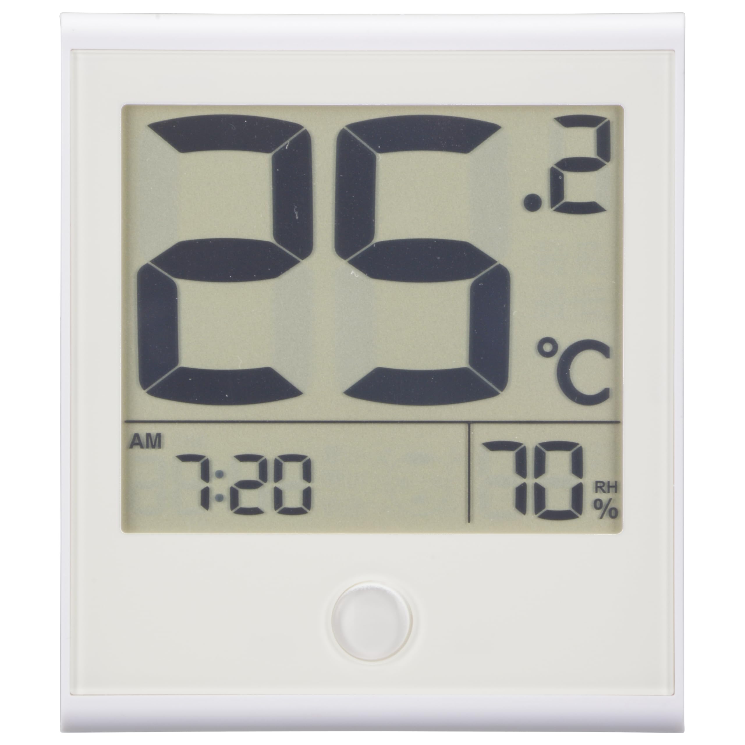 OHM Electric Large Temperature and Humidity Large Tabletop or Wall Comfortable OHM Thermometer, Display, Easy-to-Read Meter, Screen, Mountable, Clock,