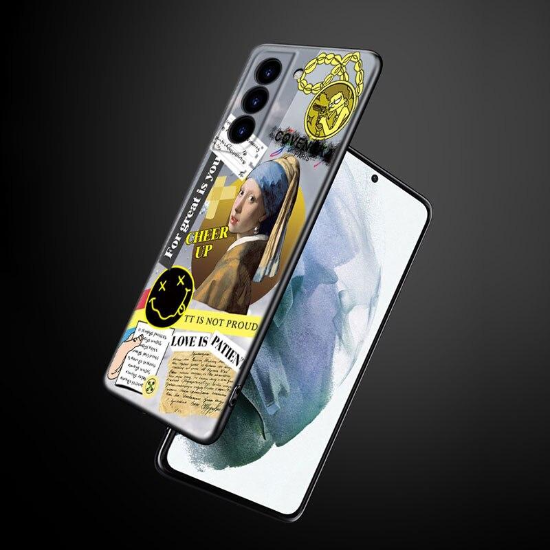 Funny Art Aesthetic David Mona Lisa Phone Case For Samsung Galaxy S22 Pro S21 S20 Ultra FE S10 Lite 5G S10E S9 S8 Plus Cover