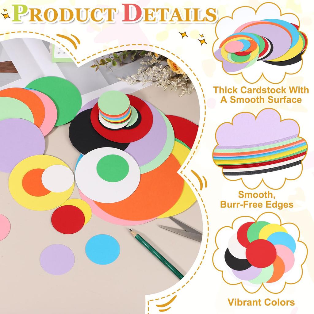 PATIKIL 60 Sheets Round 15cm Round Drawing DIY Craft Printing Bulletin Board White Cardstock, Diameter, Paper, Coasters, Supplies, Supplies,