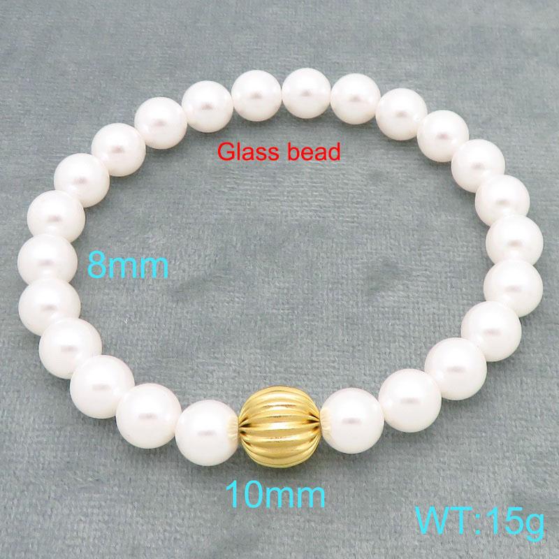 Stainless Steel Beaded Bracelet for Women Men Rhinestone Decor Stretch Fashion Jewelry Party Daily Accessory Gift