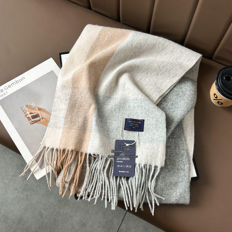 Klassischer Karomuster-Halswärmer-Schal - Herbst/Winter, Hochwertige Imitatwolle, Unisex