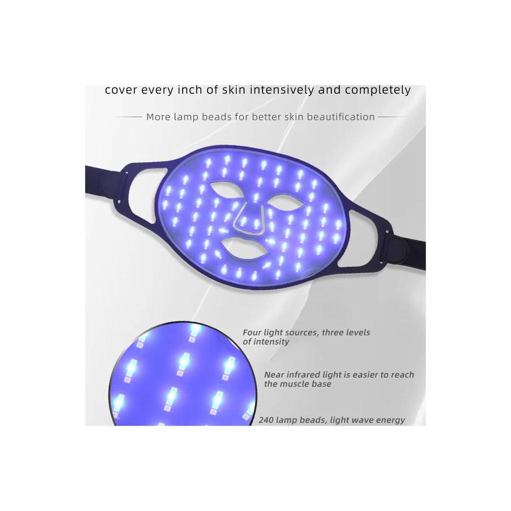 Máscara facial con terapia de luz LED 4 en 1, terapia de luz roja, antienvejecimiento, reducción de arrugas, reafirmación de la piel, blanqueamiento, máscara fotónica avanzada