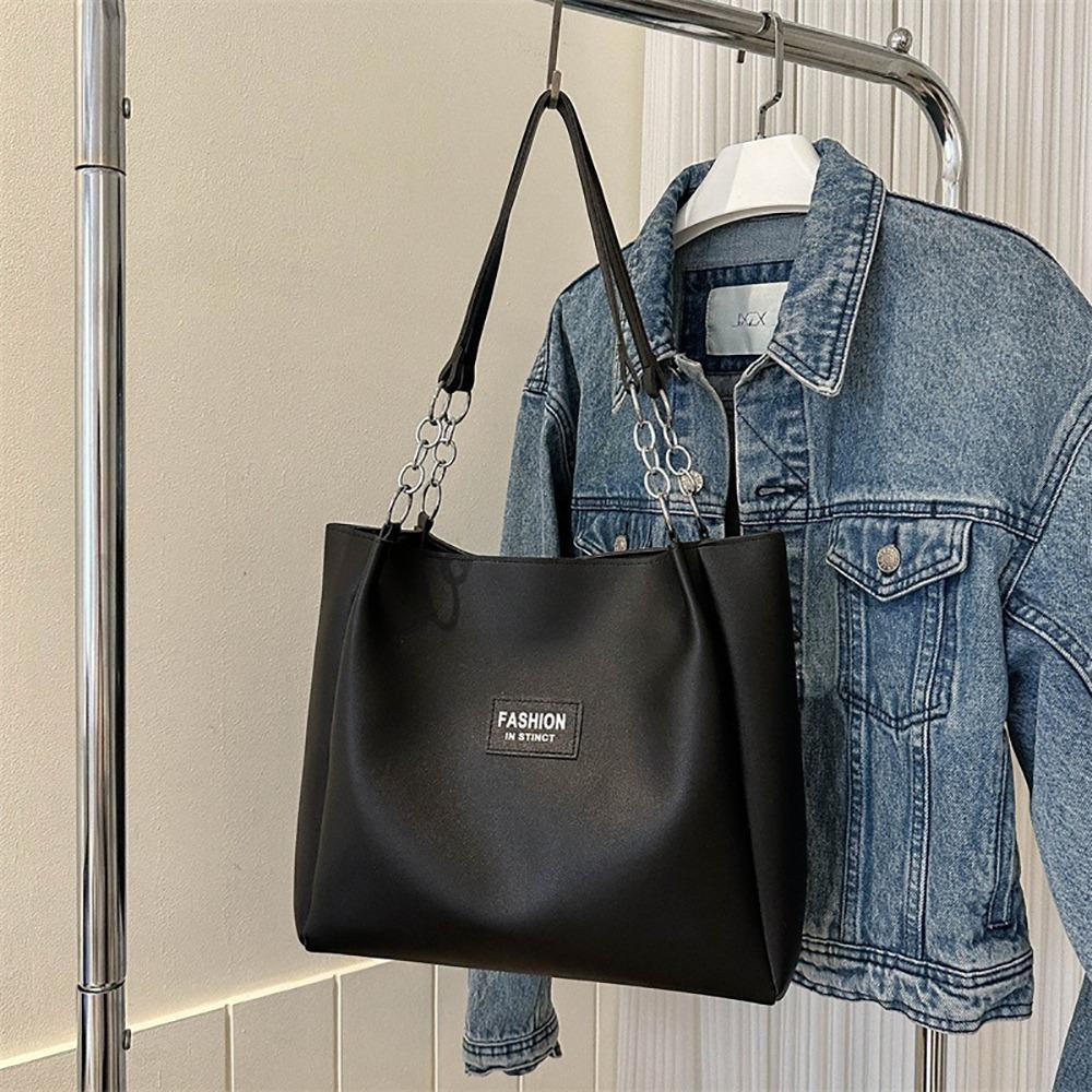 Trend PU Leather Tote Bag Large Capacity Multicolor Underarm Bag Comfortable Hand Bucket Bag Shopping