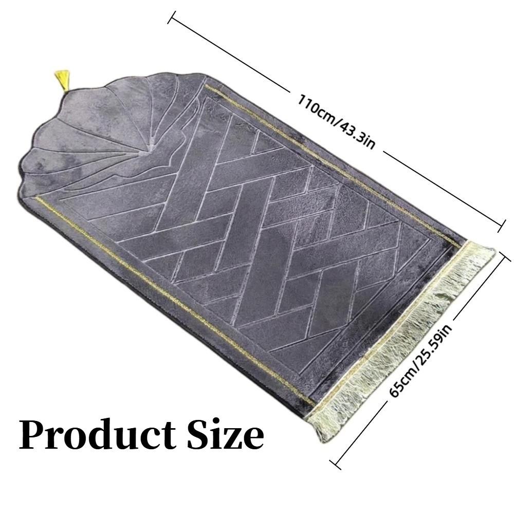 High Quality Soft Prayer Mat Gold Rimmed Thick Sponge Prayer Carpet Rug Tassel Embossed Flannel Home Carpets For Multiple Scenes