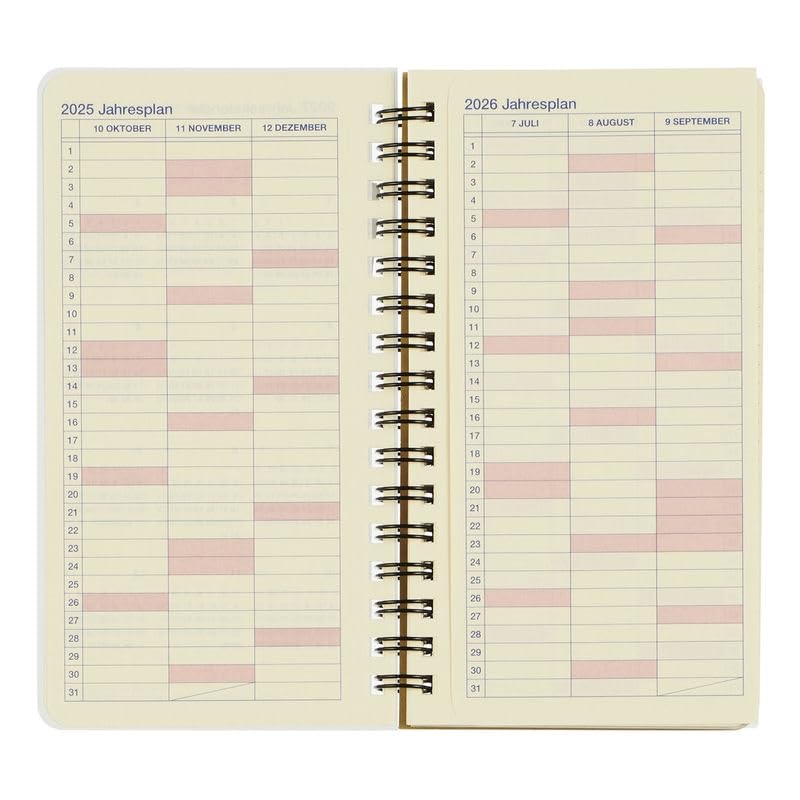Planner 2026 Edition Starting October Rollbahn Diary Drop Slim Monthly Planner [Delfonics / 2025] (Light Pink)