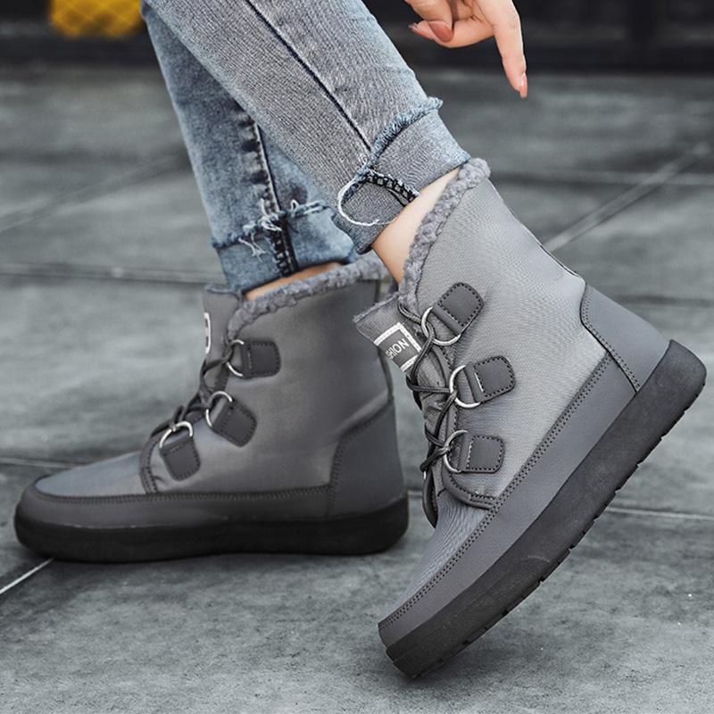 fashion Snow Men Boots Lace-Up Shoes Man Comfortable Men's Winter Boots Platform Ankle Boots Waterproof Men Shoe Footwear Work Shoes