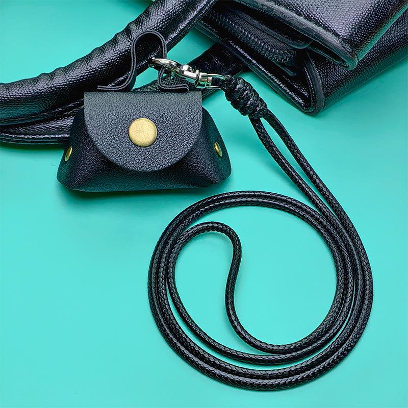 Chic Leather Mini Wallet & Necklace Pendant Earphone Case