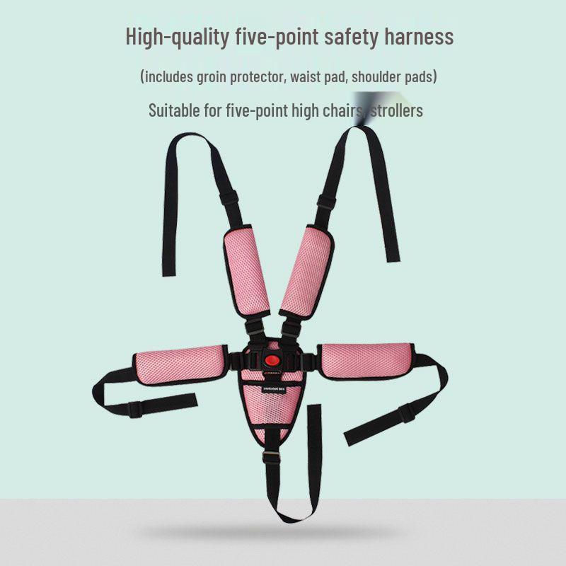 Uniwersalne pięciopunktowe pasy bezpieczeństwa do krzesełek dziecięcych i wózków spacerowych