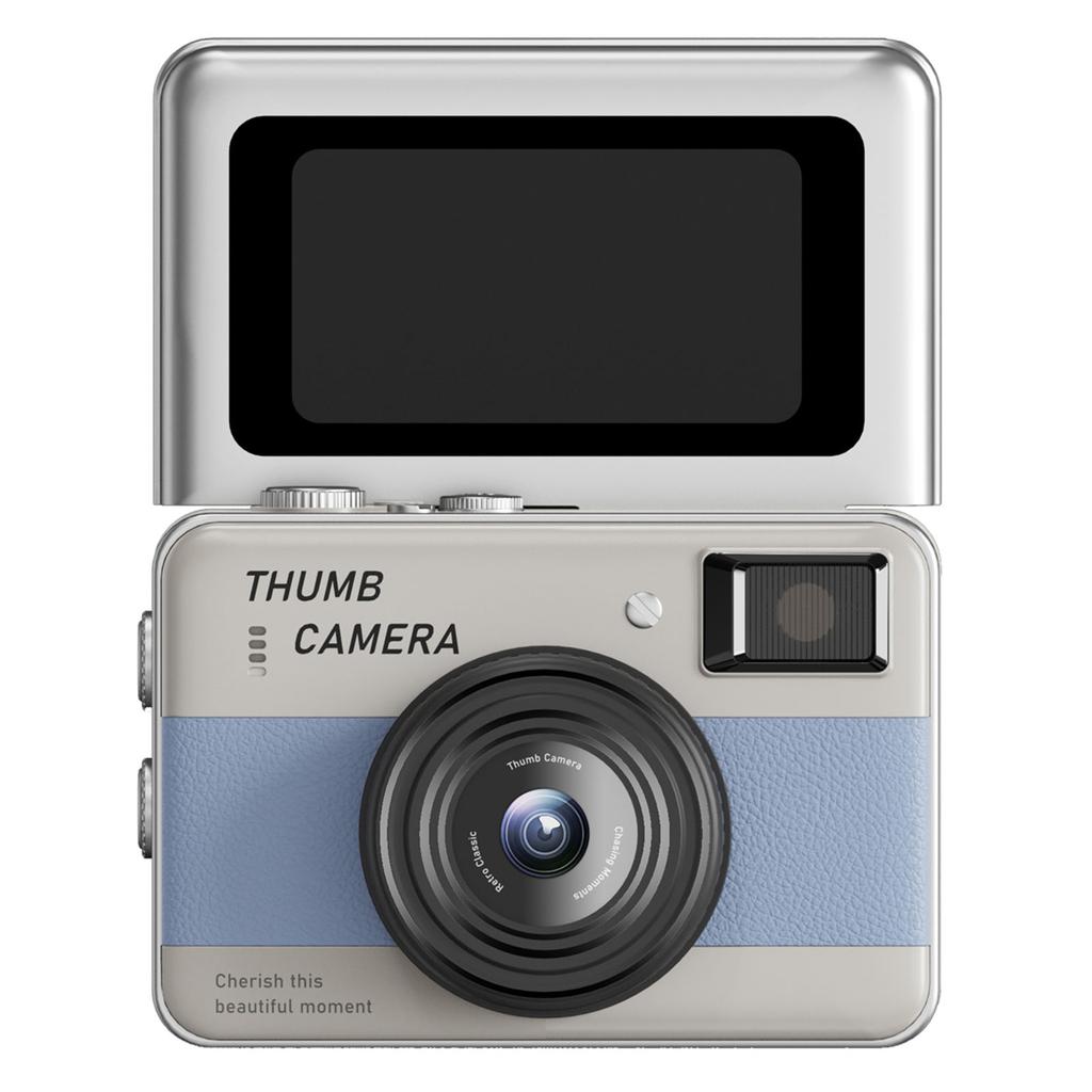 Portable Small Camera 4K Retro Tiny Camera with 1.47in 180 Flip Screen for Travel Recording Birthday Gift for Friends