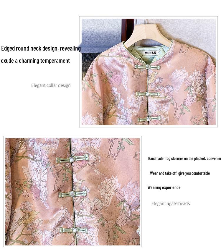 Women's Chinese Style Thick Winter Embroidered Cotton Cheongsam Coat - Fashionable Tang Suit Top Jacket