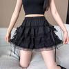 Sweet White Puffy Lace Ballet Skirt - Petite, High Waist, Elastic Waistband