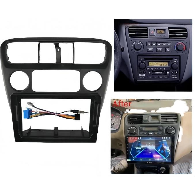 9 Inch Car Radio Fascia Frame 2DIN Install Panel Dashboard Compatible With Accord 6TH 1998-2003(Black)