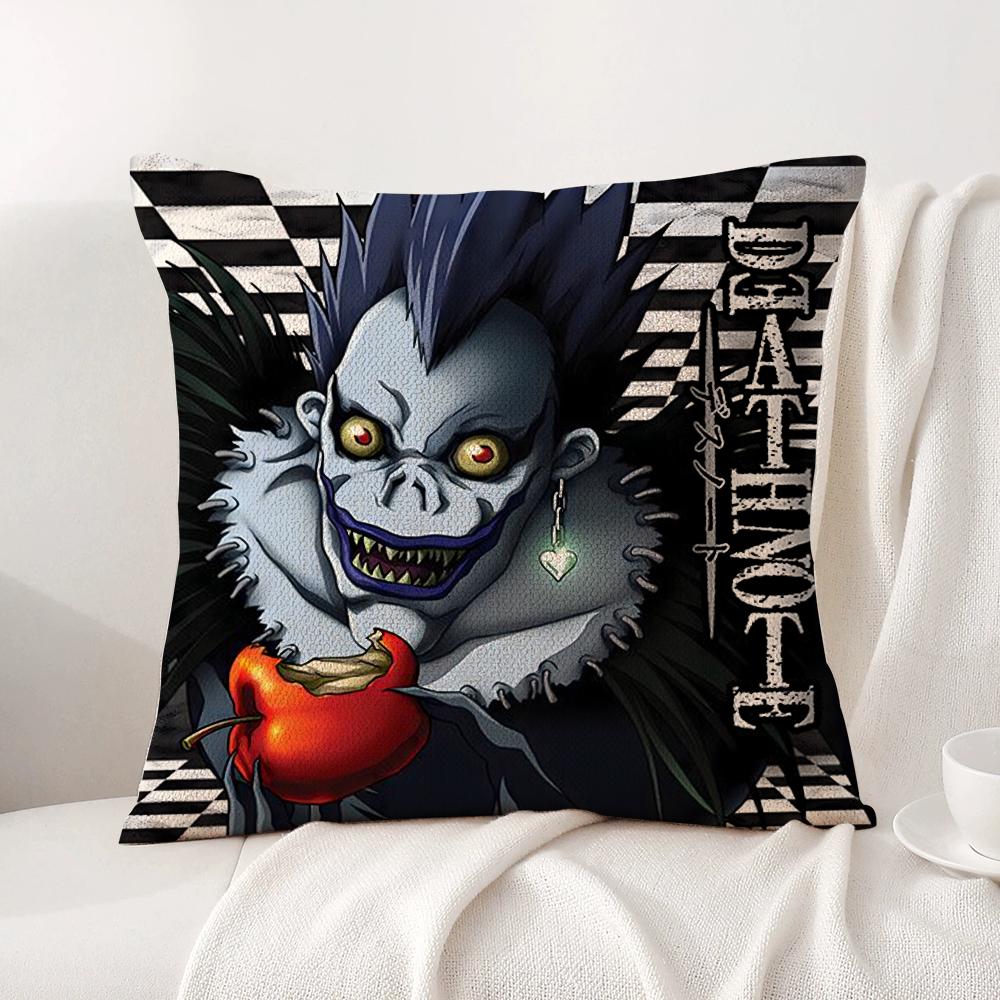 D-Death N-Note Cushion Cover Summer Coolness Linen Fabric Double-Sided Printing Pillow Case Sofa Home Decor Gift