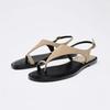 2026 Summer New Flat Bottom Buckle Strap Women's Sandals Casual Versatile Comfort Pinch Toe Concise Beach Sandals Women